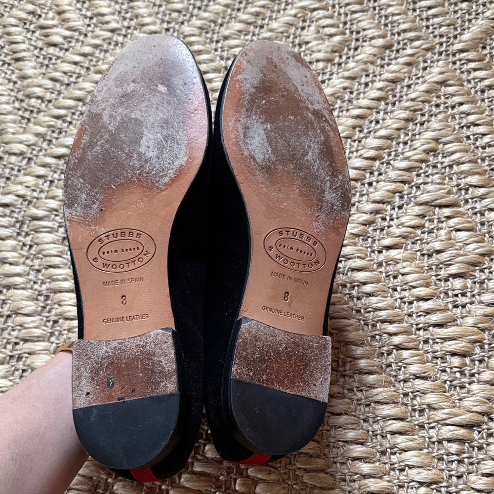 Stubbs & Wootton Black and Red Loafers - Picture 8 of 8